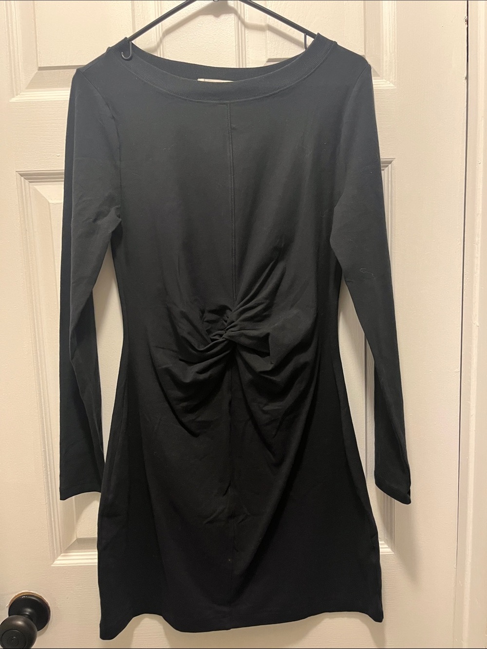 Daily Practice Anthropologie Women’s Black Long-Sleeve Twist-Front Dress size M